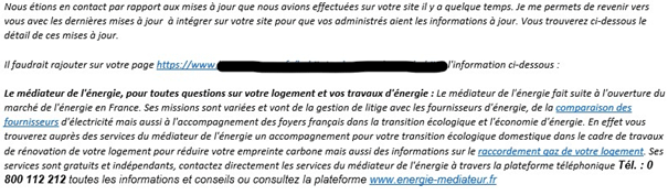 Information trompeuse Selectra